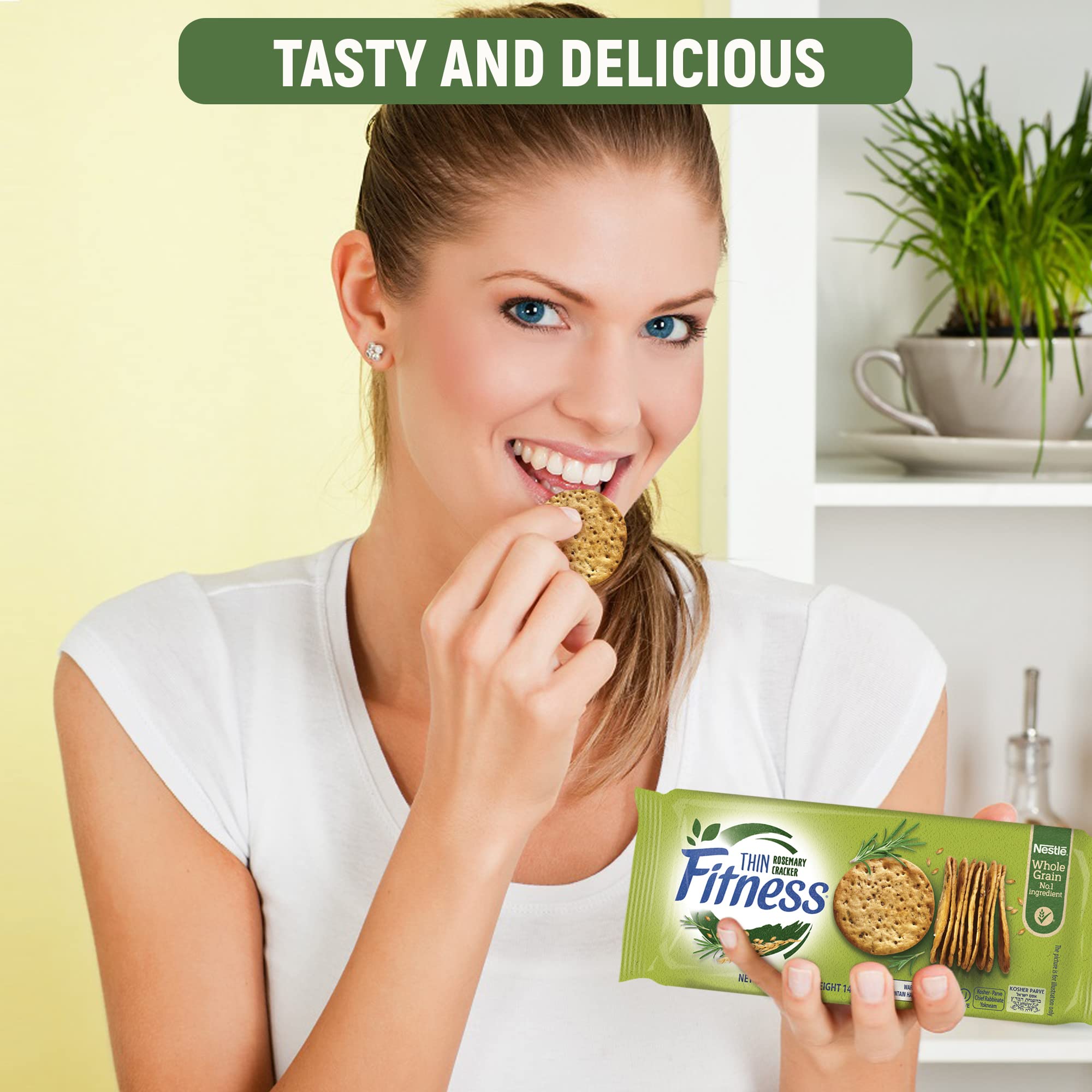 Nestle Fitness Thins Rosemary Crackers (2-Pack) 100 Calorie Per Serving, Whole Grain, Kosher Certified - Perfect for Dips and Spreads