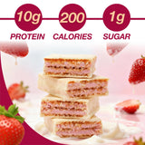 ProtiDIET Creamy Strawberry Protein Wafer - 10g Protein - Nutritious, Balanced, Healthy Snacks for Adults - 7 Wafer Bars Per Box