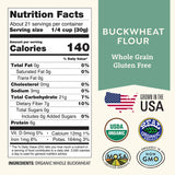 Organic Buckwheat Flour 1.5 lb - Non-GMO, USDA Organic, Gluten Free, Vegan - For Baking Bread, Pancakes, and More! Grown In USA, Farmed From