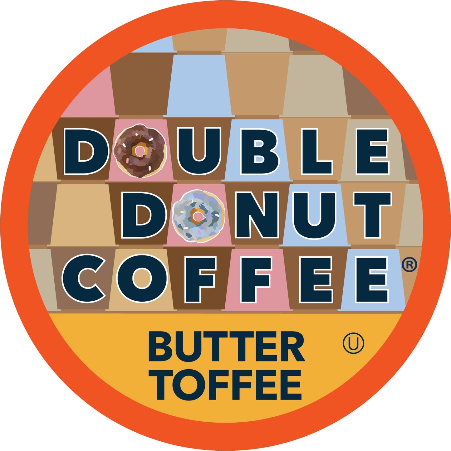 Double Donut Coffee Flavored Coffee Pods,Butter Toffee Coffee, Single Serve Medium Roast Coffee for Keurig K Cups Brewers, 24 Count