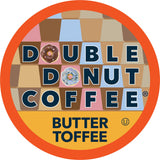 Double Donut Coffee Flavored Coffee Pods,Butter Toffee Coffee, Single Serve Medium Roast Coffee for Keurig K Cups Brewers, 24 Count