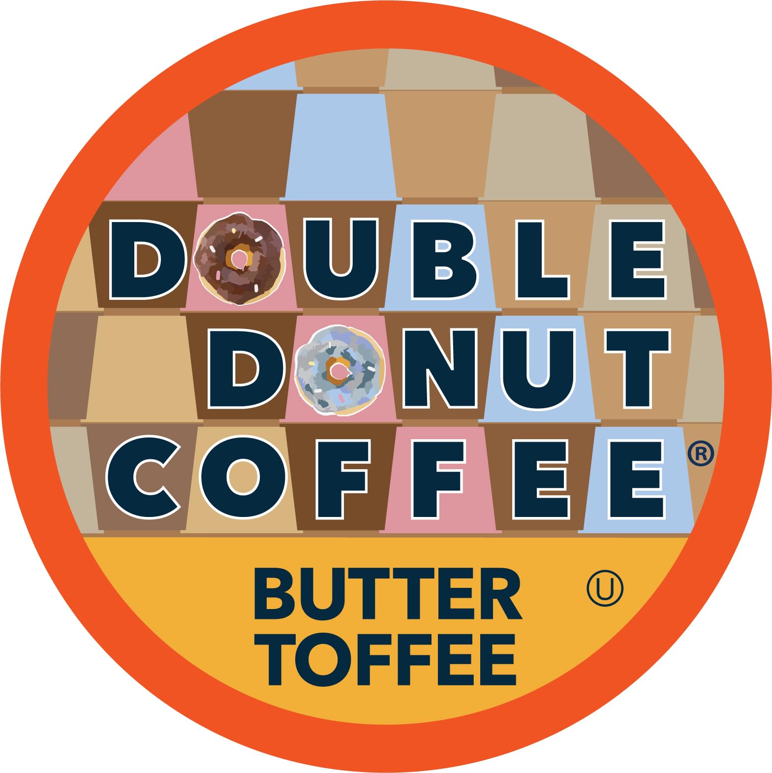 Double Donut Coffee Flavored Coffee Pods,Butter Toffee Coffee, Single Serve Medium Roast Coffee for Keurig K Cups Brewers, 24 Count