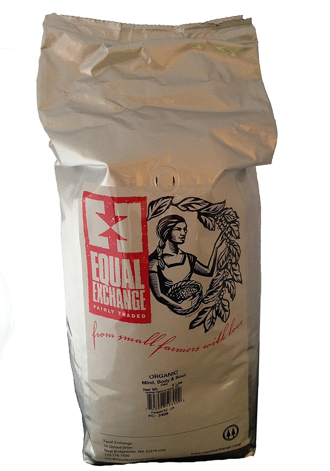 Equal Exchange USDA Organic Mind, Body & Soul Whole Bean Coffee- 5 Lb Bag