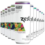Zest Clean Energy Drinks Variety Pack - 3 Flavors - 120-150mg Caffeine + 100mg L-Theanine for Focus, Energy & Performance - Healthy Energy Drink 12oz