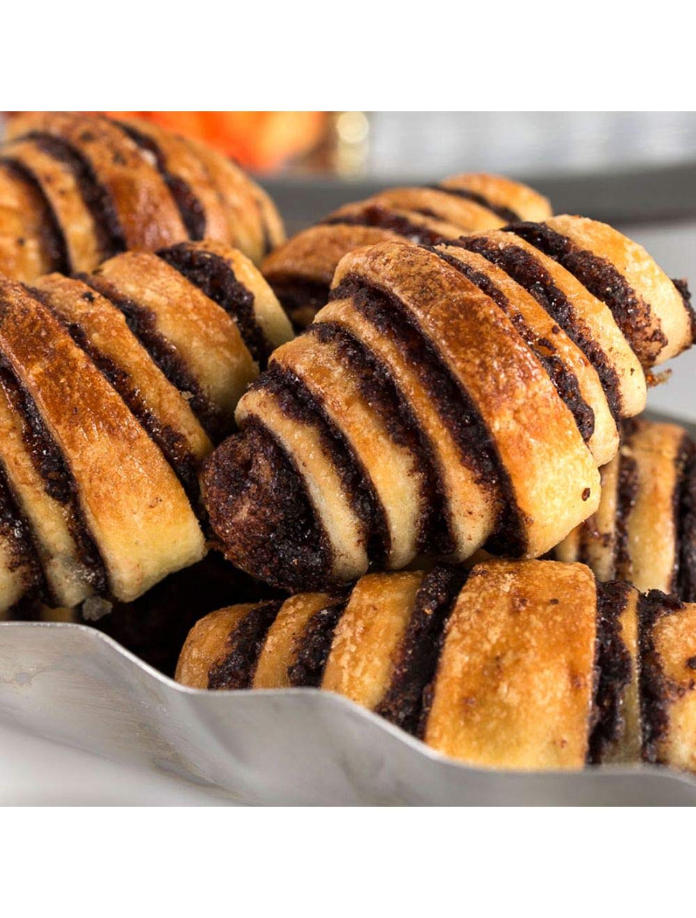 Green's Bakery Chocolate Rugelach Croissant, 10 lb. Box, Fresh Bakery Food, Breakfast Pastery, Dairy and Nut Free, OK Certified Kosher and Pareve