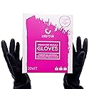 Colortrak Reusable Latex Salon Gloves, Black, Powder-Free Textured Grip Hair Color Gloves for Chemical Processing & Salon Services, Long Cuff, 20