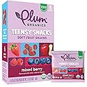 Plum Organics Teensy Snacks Soft Fruit Snacks - Mixed Berry - 0.35 oz Bags (Pack of 5) - Organic Toddler Food Fruit Snacks