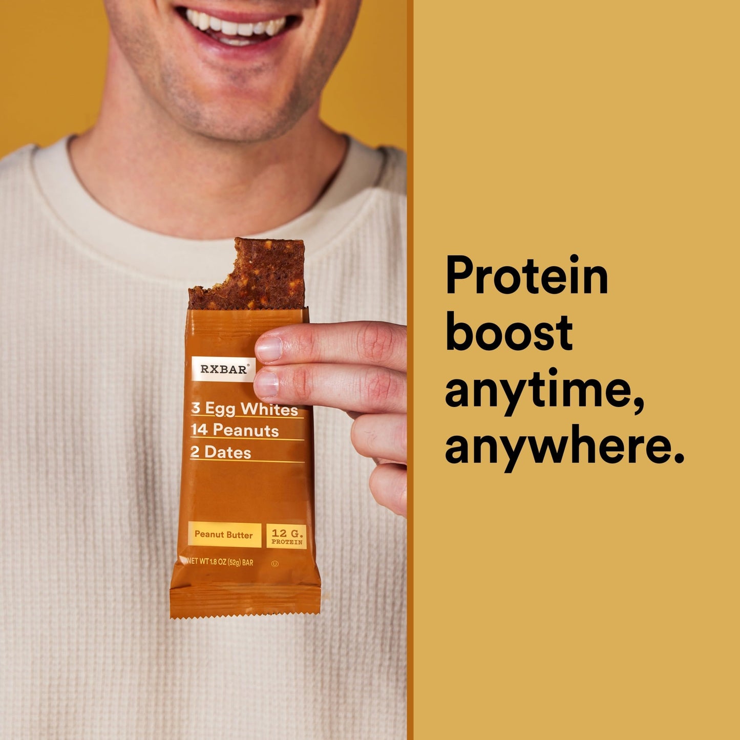RXBAR Protein Bars, Protein Snack, Snack Bars, Peanut Butter, 9.1oz Box (5 Count)