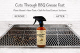 All-Natural BBQ Grill Cleaner & Degreaser | Spray, Wait & Wipe - Plant-Based Heavy Duty Griddle Cleaner, Fresh Citrus Scent, Non-Toxic Fume-Free