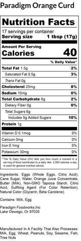 Paradigm Foodworks Orange Curd, 10 Ounce