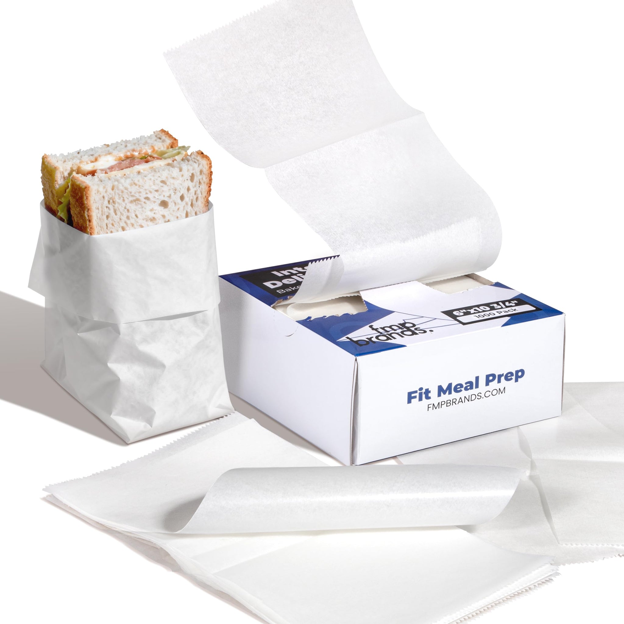 Fit Meal Prep 1000 Pack 6 x 10.75 Inches Deli Wax Paper Sheets, Interfolded Pop-Up Pre-Cut Deli Wraps, Waterproof and Greaseproof Food Wrap Paper