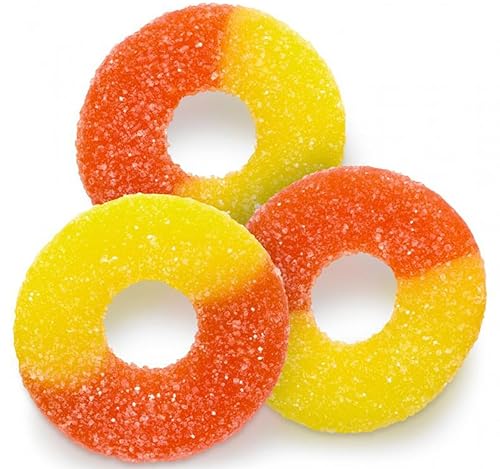 Mother Bears Candy Peach and Yellow Gummy Rings, 1 Pound Bag