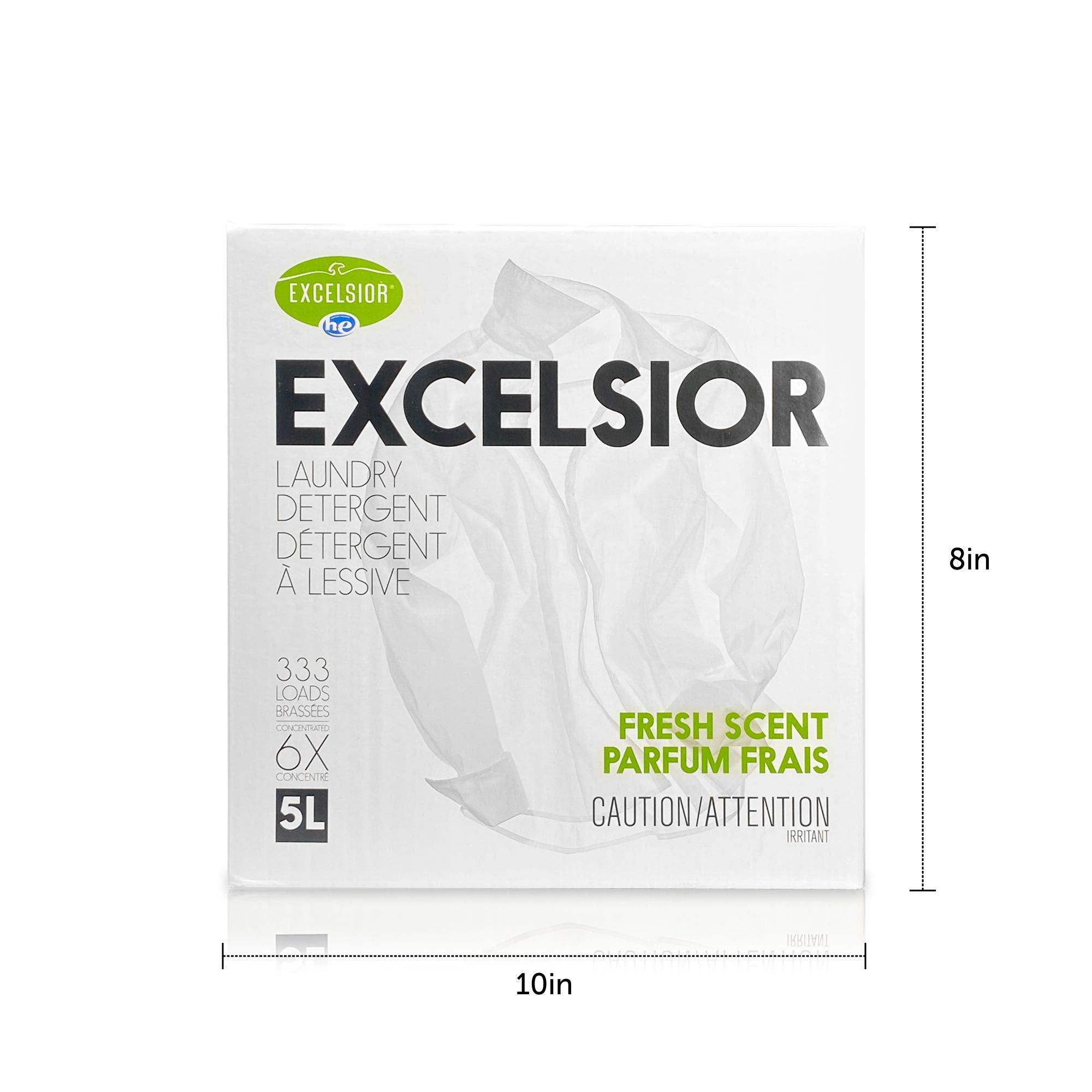 Excelsior HE Laundry Detergent Liquid Fresh Scent Concentrated 333 Loads 5 Liter With Natural Stain Remover, High Efficiency Washing Detergent Laundry