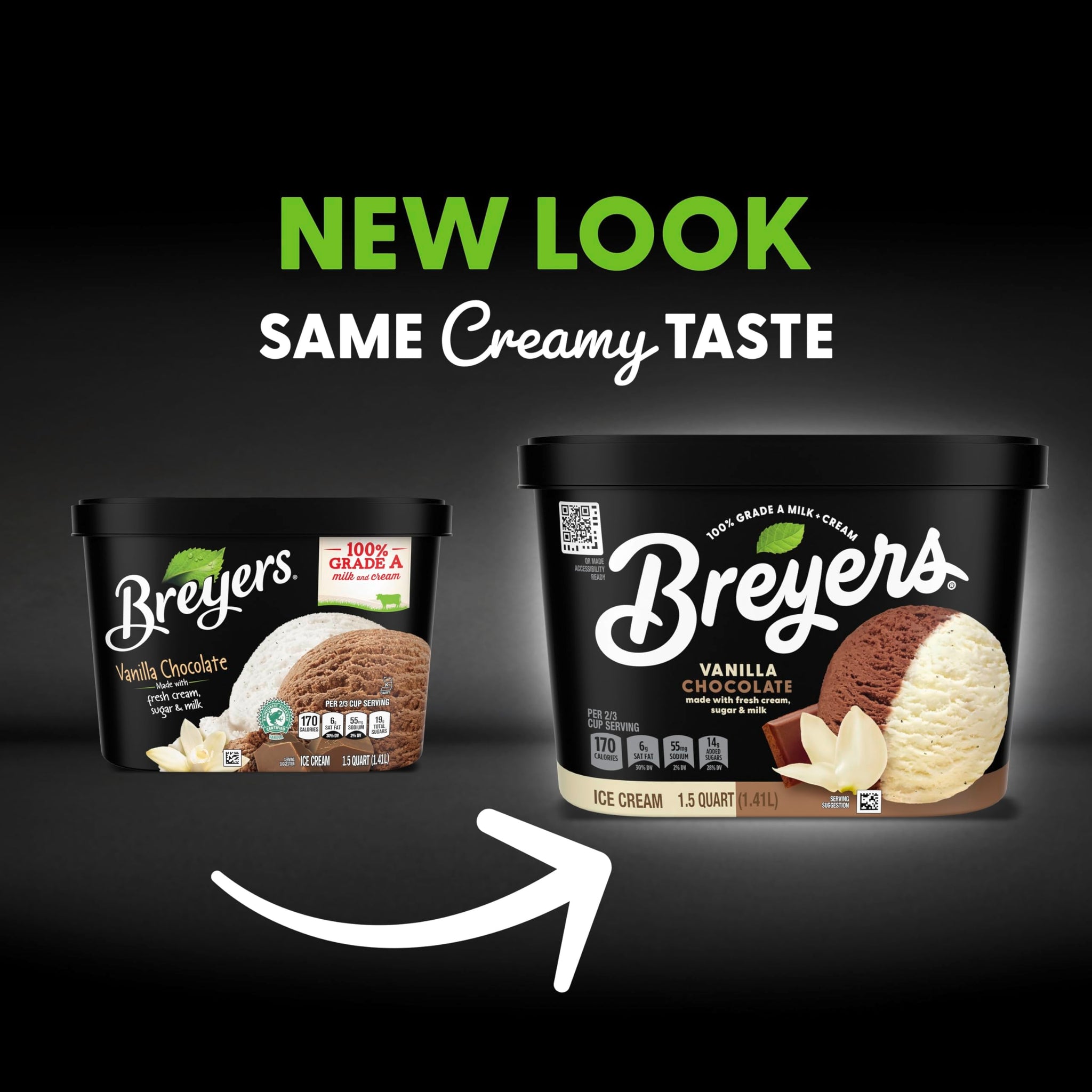 Breyers Ice Cream For a Delicious Frozen Dessert Vanilla Chocolate Made with 100% Grade A Milk & Cream 48 oz