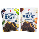 PS Seasoning Jerky Seasoning & Cure Kit Bundle - Maple Jalapeno & Buttery Prime Rib, Make Up to 30 lbs of Meat for Flavorful Jerky, Low-Sugar