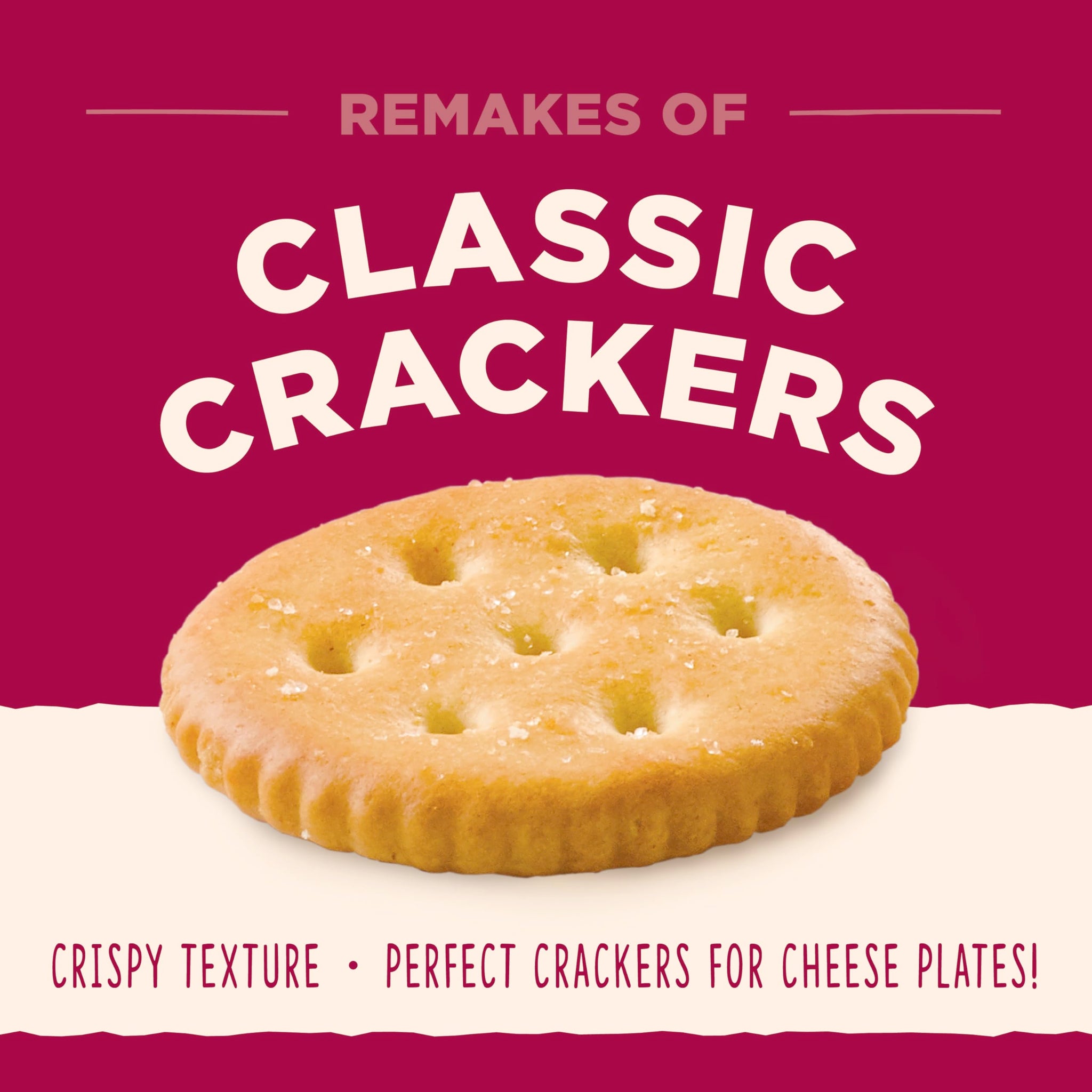 Back to Nature Classic Round Crackers - Dairy Free, Non-GMO, Made with Wheat Flour & Sea Salt, Delicious & Quality Snacks, 8.5 Ounce (Pack of 6)