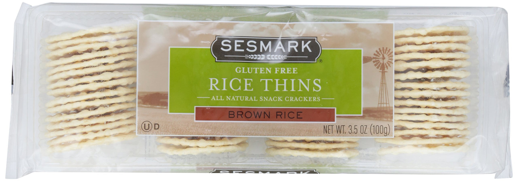 Sesmark, Rice Thins, Brown Rice, 3.5 oz