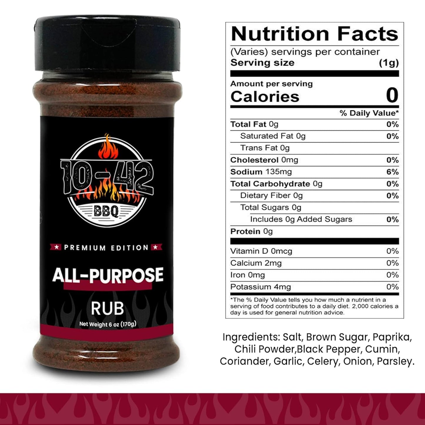 10-42 All-Purpose BBQ Rub Seasoning NO MSG, 0 Calorie | Premium Edition, All Natural Dry Meat Rubs for Chicken, Turkey, Pork, Beef, Steak, Ribs