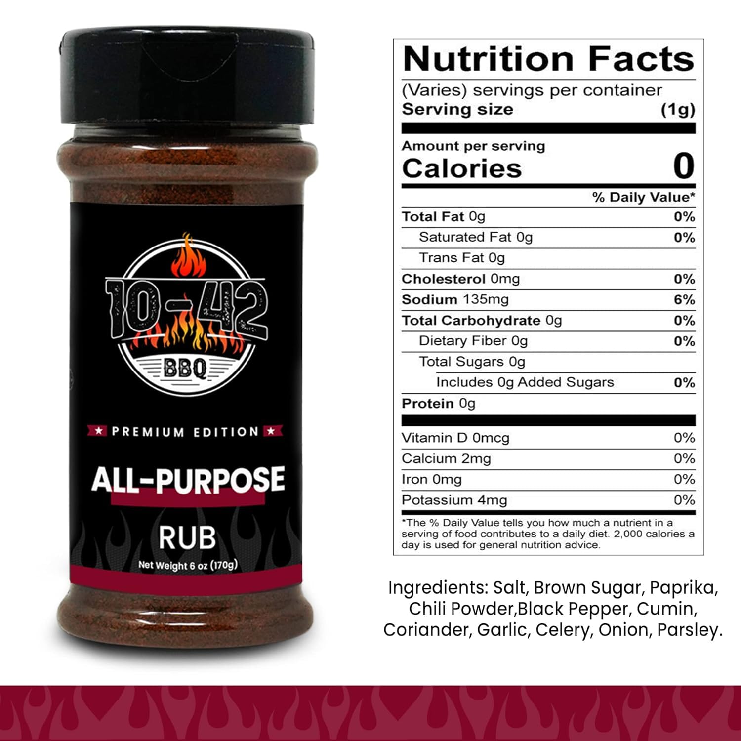 10-42 All-Purpose BBQ Rub Seasoning NO MSG, 0 Calorie | Premium Edition, All Natural Dry Meat Rubs for Chicken, Turkey, Pork, Beef, Steak, Ribs