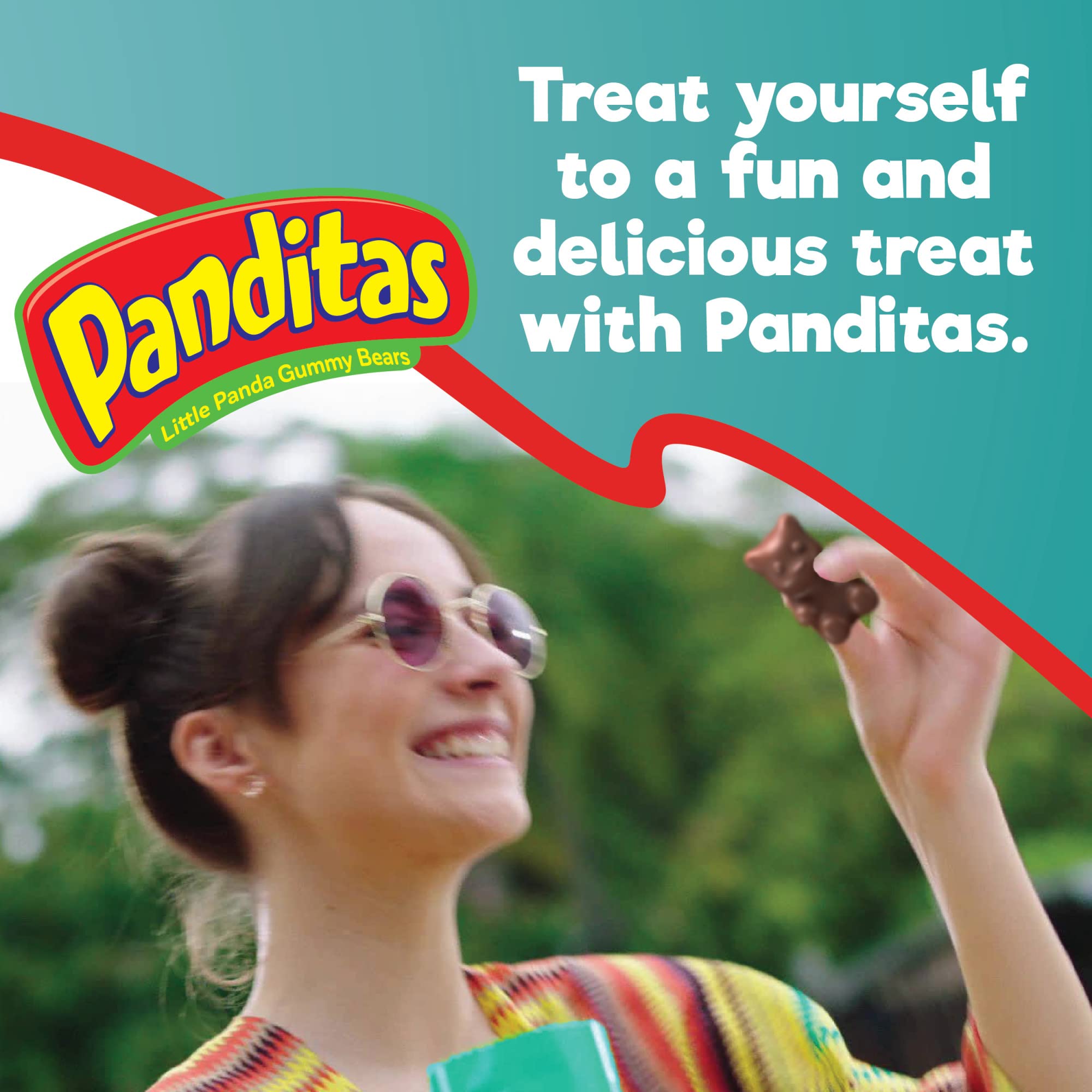 Ricolino Panditas Choco, Little Panda Gummy Bears Candy Pack, Strawberry Artificially Flavored with Chocolate Flavored Coating, 8 Individually Wrapped