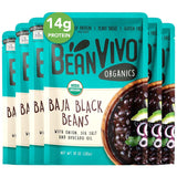 BeanVIVO (Pack of 6) Organics 14g Plant based Protein Baja Black Beans - Good Source of Fiber - Nutritious & Microwave Meals - Gluten-Free Plant Food