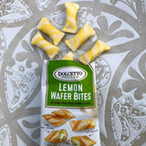 Dolcetto Petites Wafer Bites, Lemon Flavor, 0.7 Oz Snack Bags (Pack of 24), Cream Filled Bite Sized Crispy Rolled Wafer Cookies, Halal