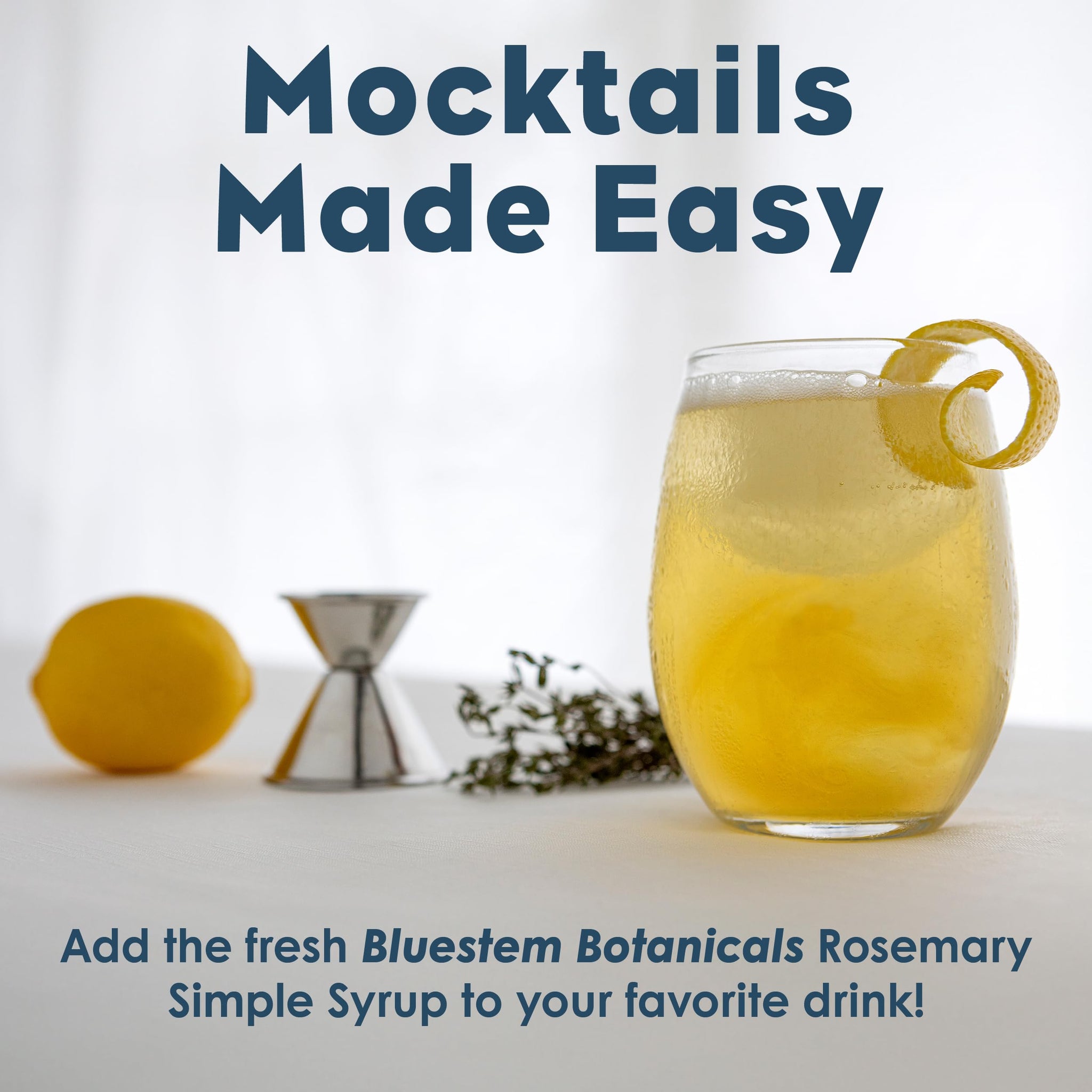 Bluestem Botanicals Organic Rosemary Simple Syrup, Mothers Day Gifts, 8 oz, Cocktail and Mocktail Mixer for Drinks, Non-Alcoholic