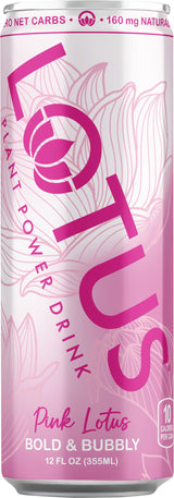 Pink Lotus Raspberry Plant Power® Zero Sugar 160 mg, 12 Pack 12 oz Cans