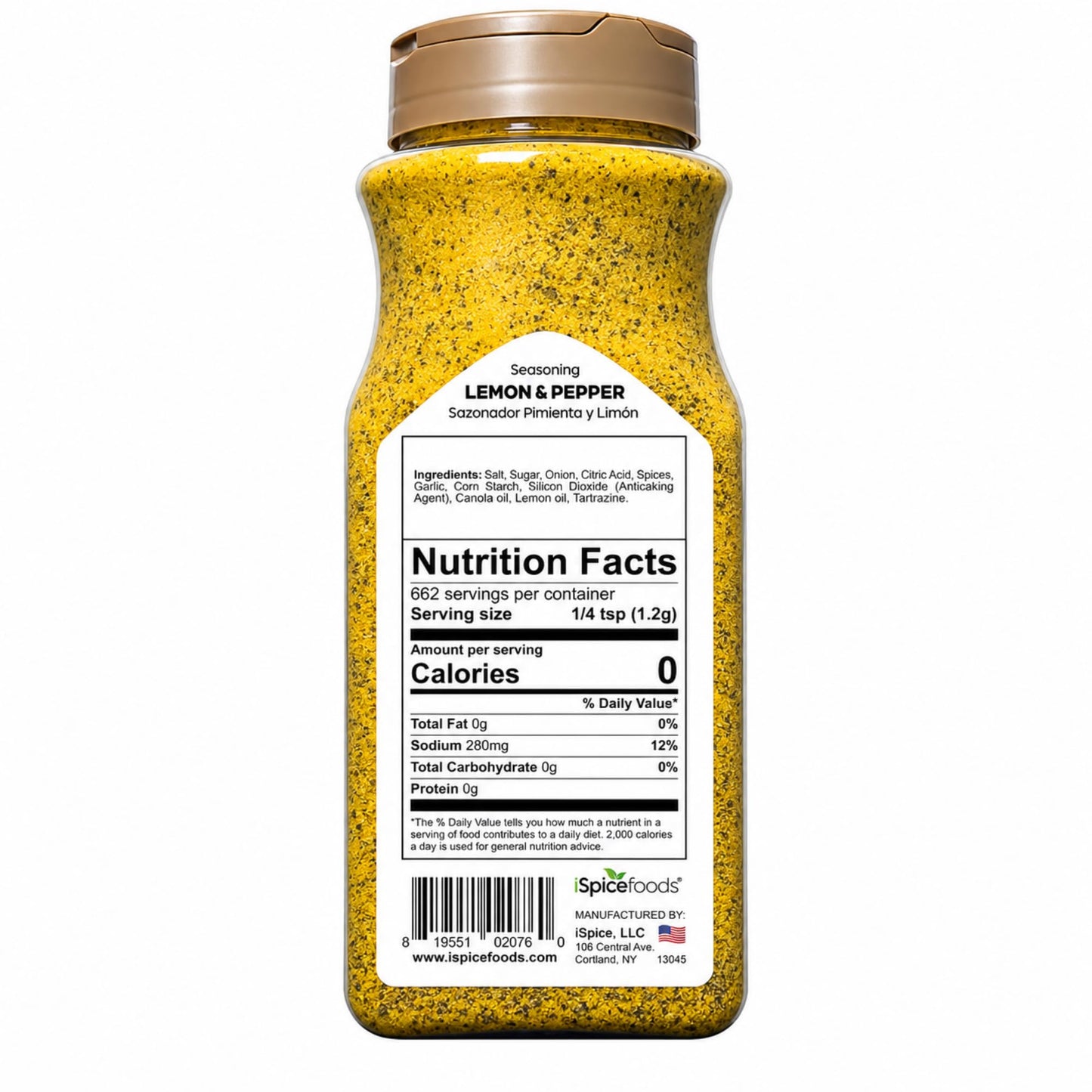 iSpice | Lemon Pepper Seasoning | 28 oz | Bulk Size | Mixed Spices & Seasonings | Kosher