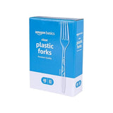Amazon Basics Disposable Clear Plastic Forks, Premium Quality, BPA Free, for Everyday Use, 48 Count