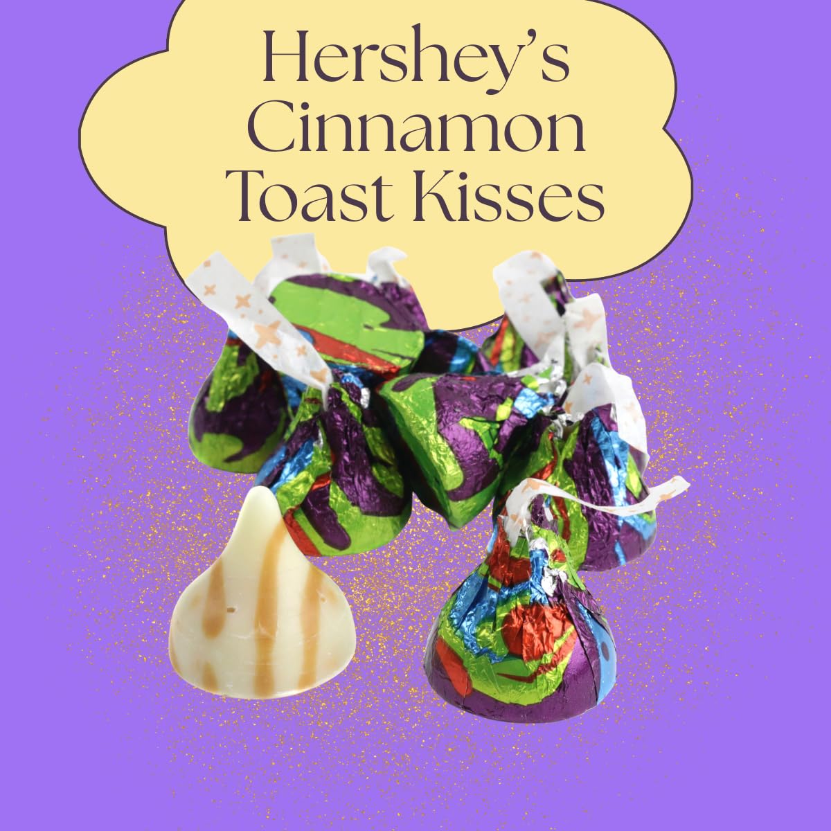 Candykrave Hershey'ss Cinnamon Toast Crunch Kisses Milk Chocolate candy - (2LB 180 pcs) - Bulk chocolate Silver Foil Candy variety pack - Delicious