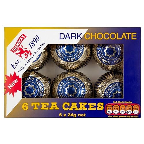 Tunnock's Dark Chocolate Teacakes (6 per pack - 144g) - Pack of 2