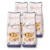 Carlino's Dried Rigatoni | Organic Durum Wheat Semolina | Bronze Die Cut | Air Dried | Non-GMO, USDA Organic, Made in Italy, 17.6 Oz (Pack of 4)