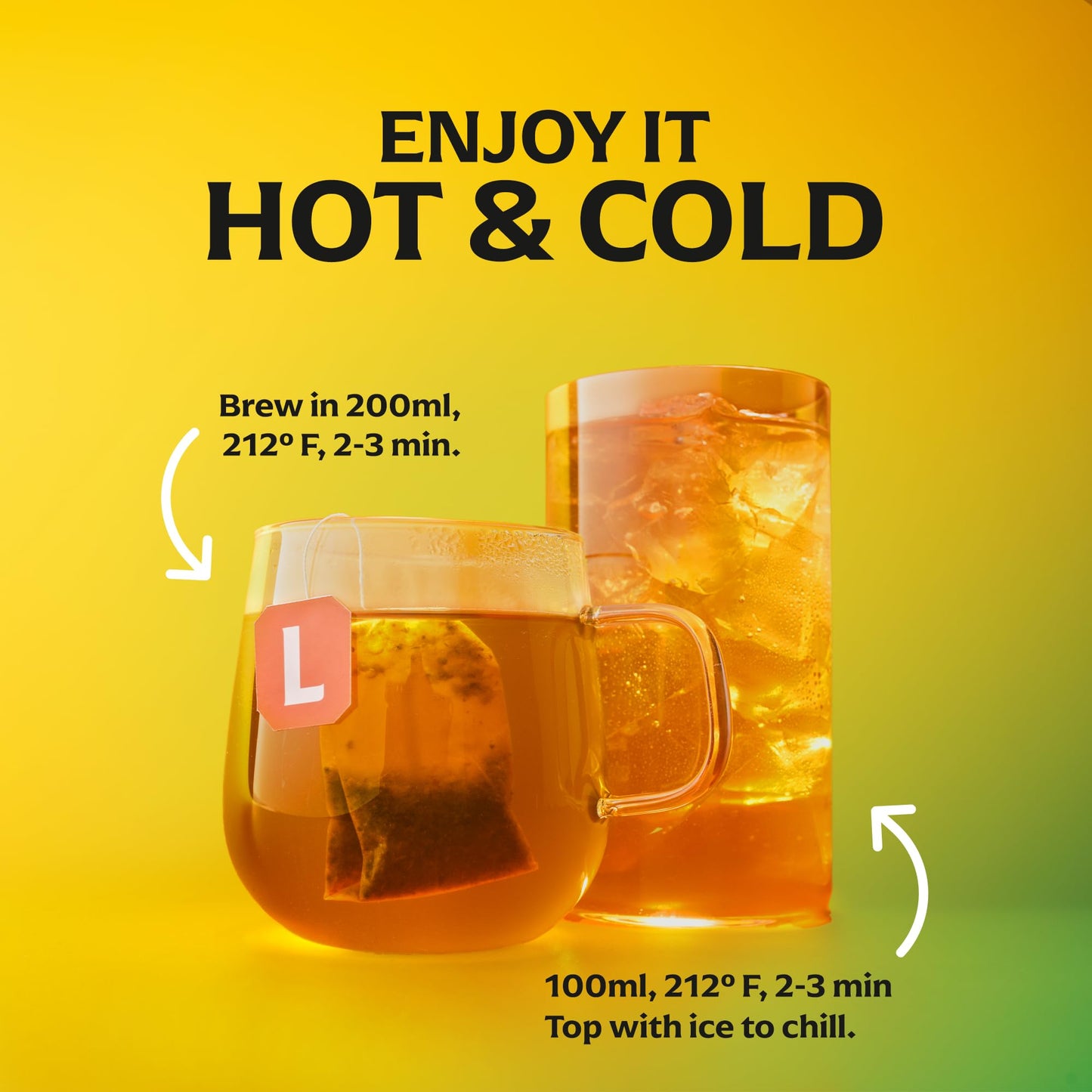 Lipton Smooth Mint with Lemon Peels Tea Bags, caffeine free Tea, Fruit and Herbal Tea, Individually Wrapped, 20 Tea Bags
