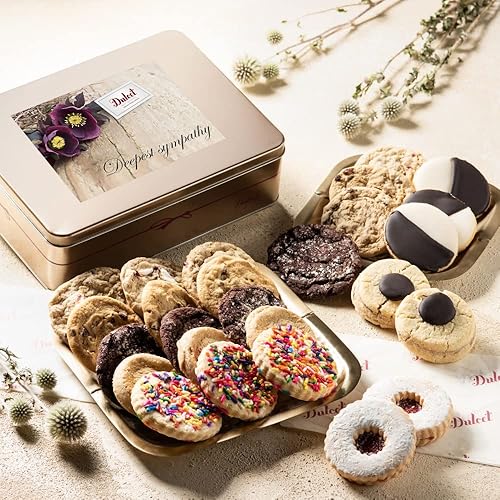 Gourmet Assortment All Flavor Cookie Tin Box, For Every Special Occasion - Holiday, for Men and Women, By Dulcet Git Baskets (Sympathy)