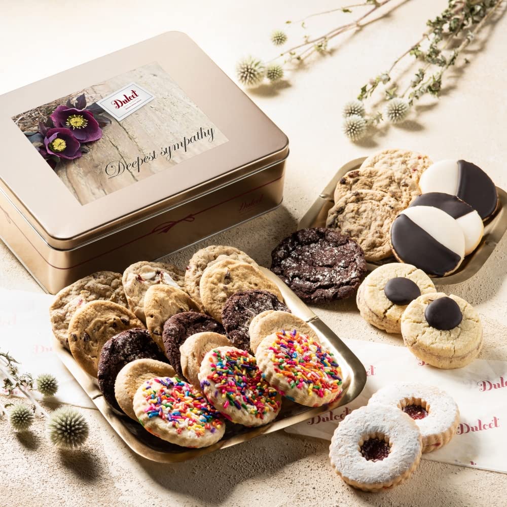 Gourmet Assortment All Flavor Cookie Tin Box, For Every Special Occasion - Holiday, for Men and Women, By Dulcet Git Baskets (Sympathy)