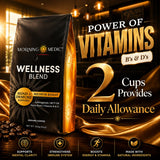 Morning Medic Wellness Coffee with Ashwagandha, MCT Oil, Maca Root, Vitamin B6, Vitamin B12, Vitamin D, and Cinnamon, Ground Coffee Medium Roast, 12