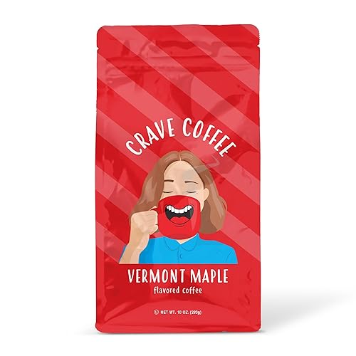 Crave Beverages Flavored Ground Coffee Bag, Vermont Maple - Flavorful and Fun Brew, Made with 100% Arabica Beans - Flavor Enhanced, 10 Oz