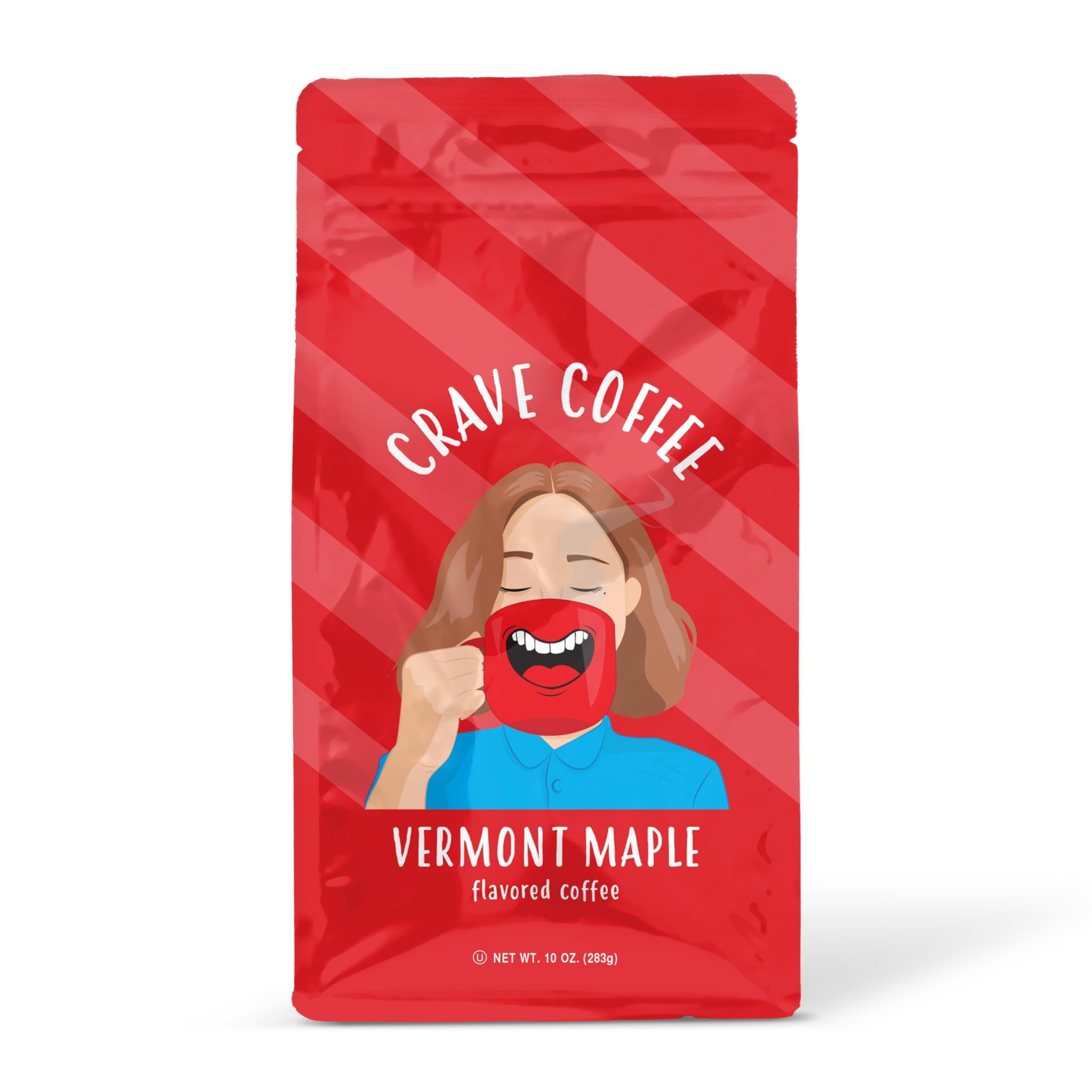 Crave Beverages Flavored Ground Coffee Bag, Vermont Maple - Flavorful and Fun Brew, Made with 100% Arabica Beans - Flavor Enhanced, 10 Oz