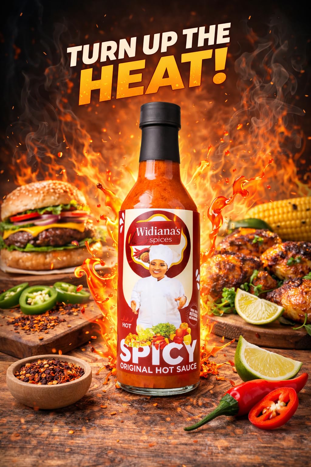Widiana's Original Hot Sauce - 12 fl oz | Caribbean Style Spicy Pepper Sauce | Made with Fresh Hot Peppers, Turmeric & Garlic | All Natural