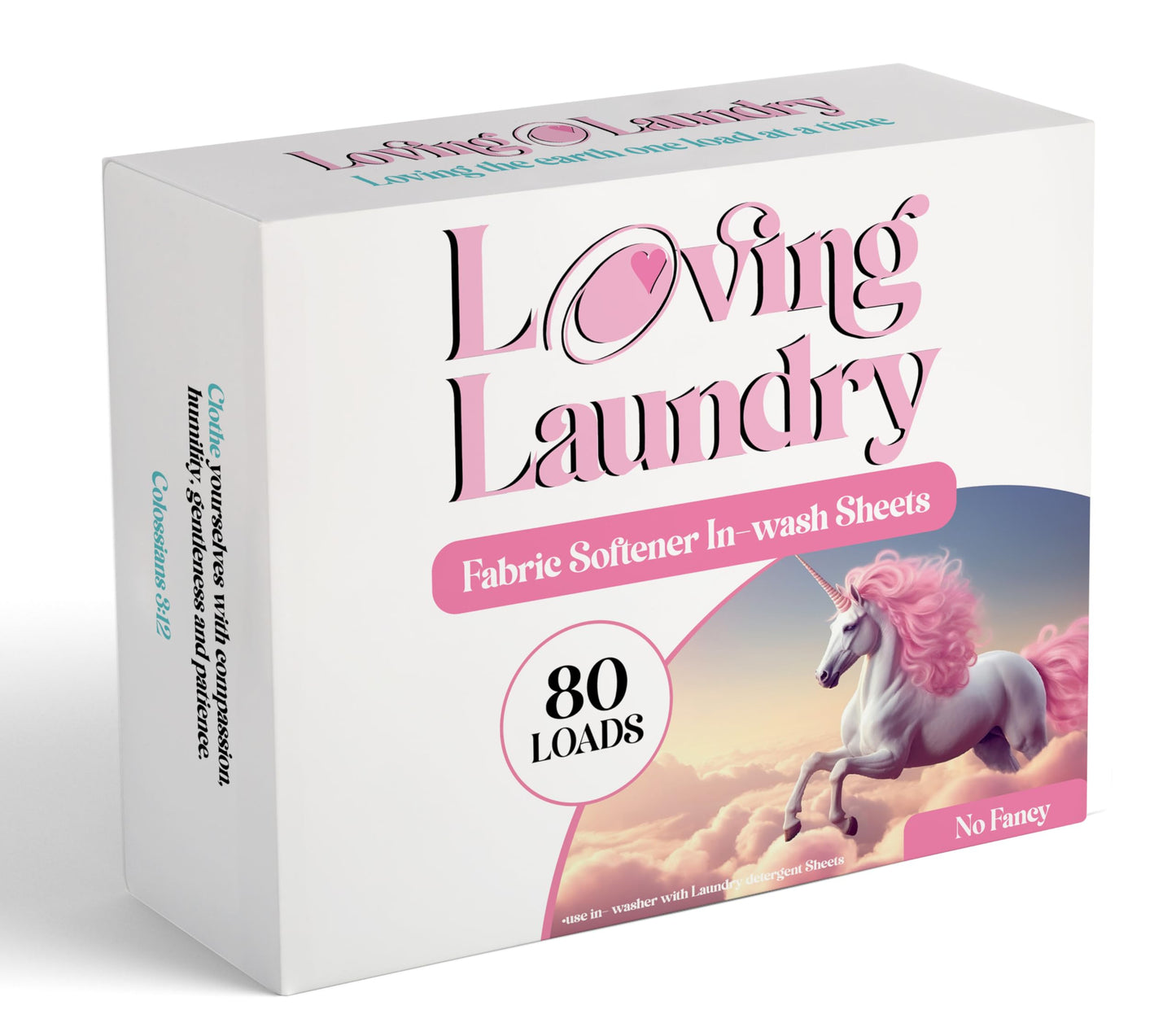 LOVING LAUNDRY -IN WASHER Fabric Softner Sheets- No Fancy (no fragrance) Scent -Enhanced Softness- Plant Based- Softens & Removes Static Cling- Long