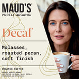 Maud's Purely Organic Low Acid Decaf Medium Roast Coffee Pods - Swiss Water Processed - 16ct | Lab Tested for Mold, Mycotoxins, Heavy Metals