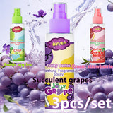 3 Pack Fabric Perfume, Linen & Pillow Clothes Spray, Natural Fruity Fragrance Apple, Grape, Strawberry Air Freshener, Long Lasting Fragrance Fabric