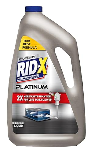 RID-X Septic Tank Treatment Platinum Liquid 6 Month Supply - Our Best Formula with x2 More Waste Reduction