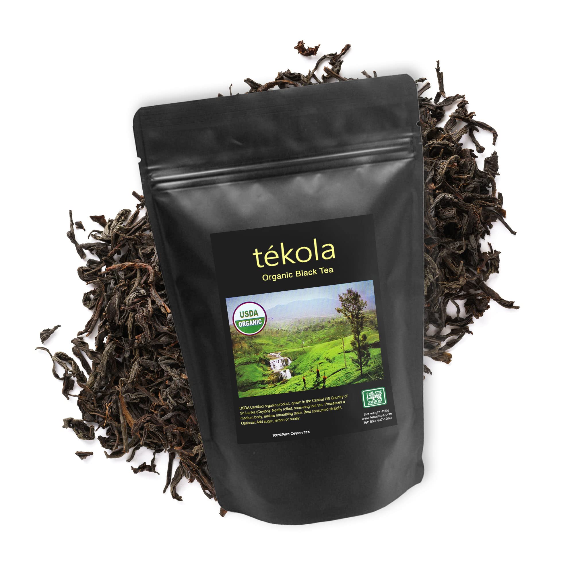 tekola Tea Co. - Organic Black tea. Premium Blend, Processed and Packed in Ceylon, Black Tea Loose Leaf Robust and Flavorful (Organic Black Tea 16