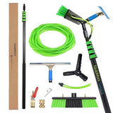 EQUIPMAXX 24 Feet Reach Solar Panel Cleaning Brush & Pole Kit Window Cleaner Solar Panel Cleaning System Washing Tool Professional Solution: Scrubber