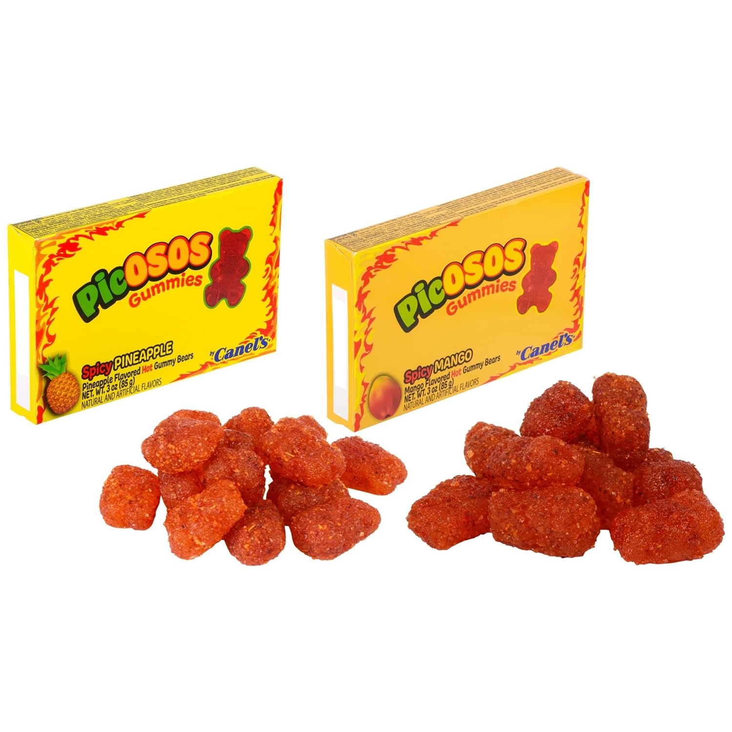 Canel’s Picosos Spicy Pineapple and Mango Flavor Gummy Bears - 3oz Theater Boxes (Pack of 4-12 Ounce Total) - Choose your Flavor - Sweet and Hot