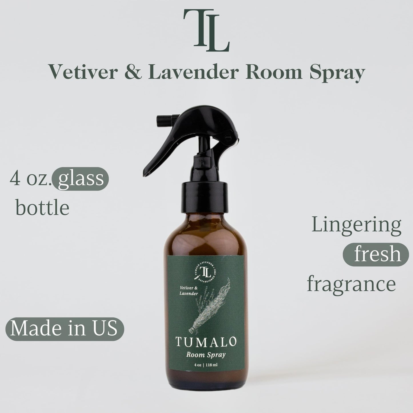 Tumalo Lavender Room Spray - Sophisticated, All-Natural Home Fragrance, Pure Essential Oil Air Freshener & Odor Eliminator, Refreshing Scent - Made in