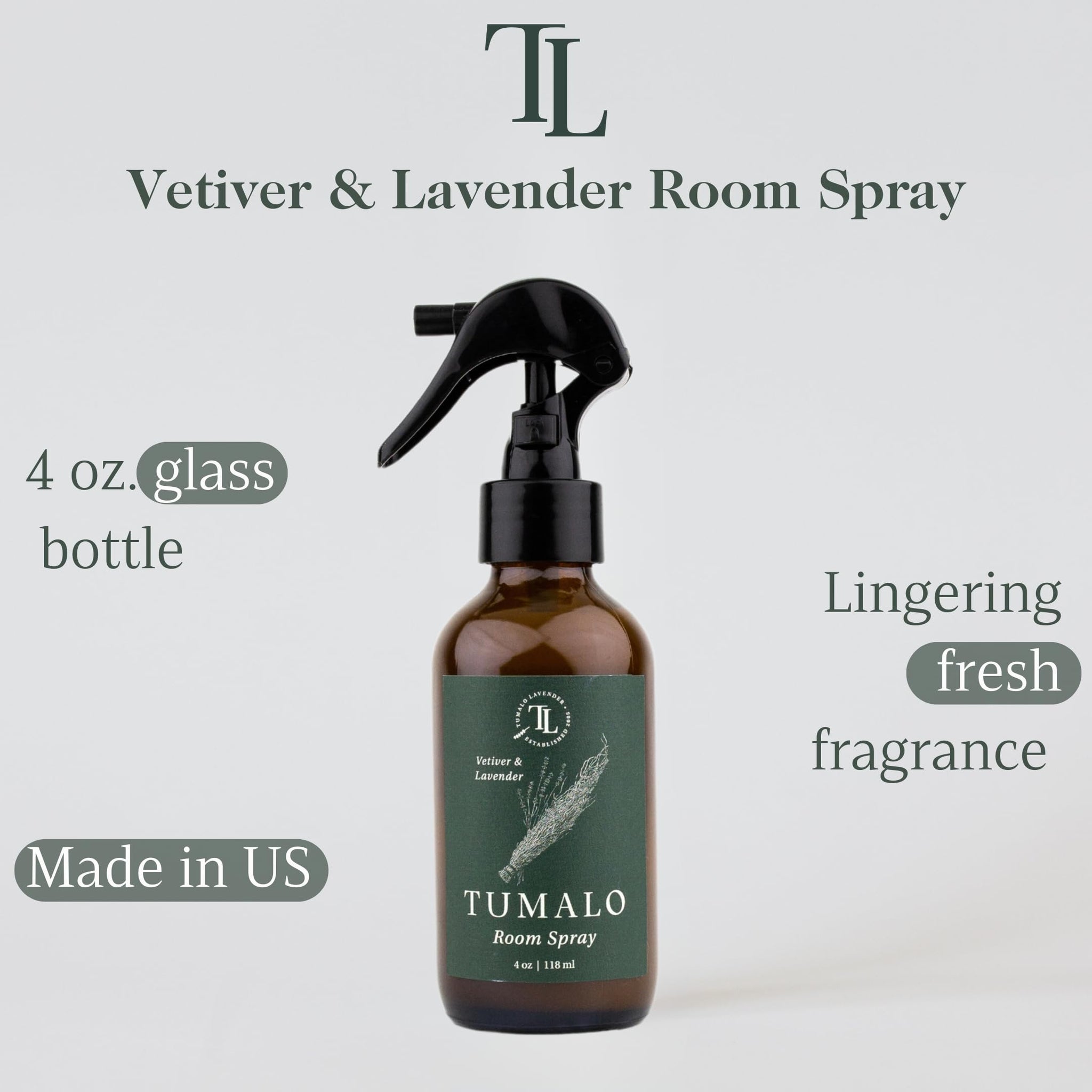 Tumalo Lavender Room Spray - Sophisticated, All-Natural Home Fragrance, Pure Essential Oil Air Freshener & Odor Eliminator, Refreshing Scent - Made in