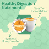 True Honey Peppermint Tea Pods - Honey Crystals Blended In Every Tea Pod - Healthy Digestion Nutriment - All Natural Organic Herbal Caffeine Free Tea